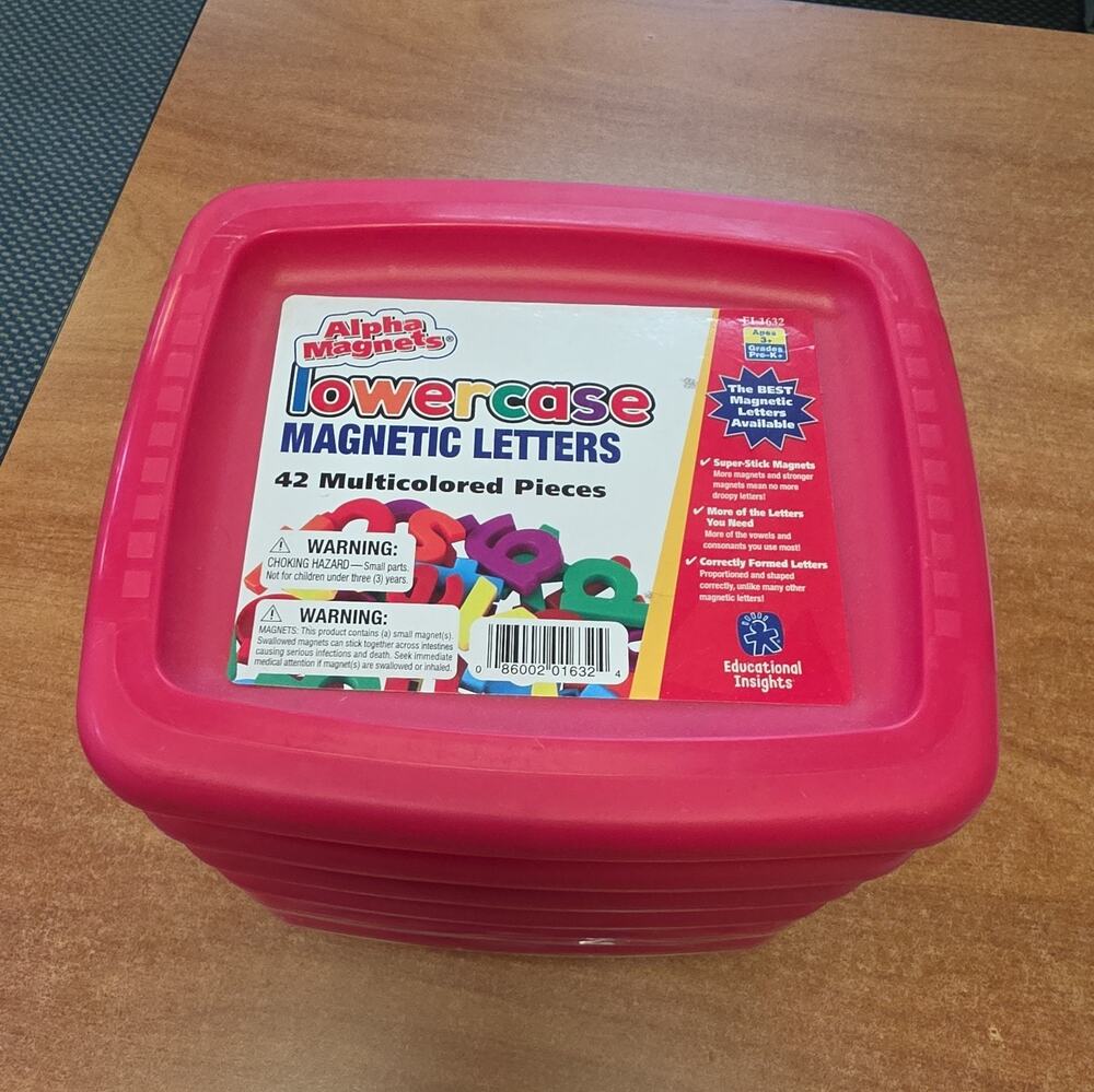 Educational Insights Lowercase Magnetic Letters Set Lot of 6 B5 42 pieces each